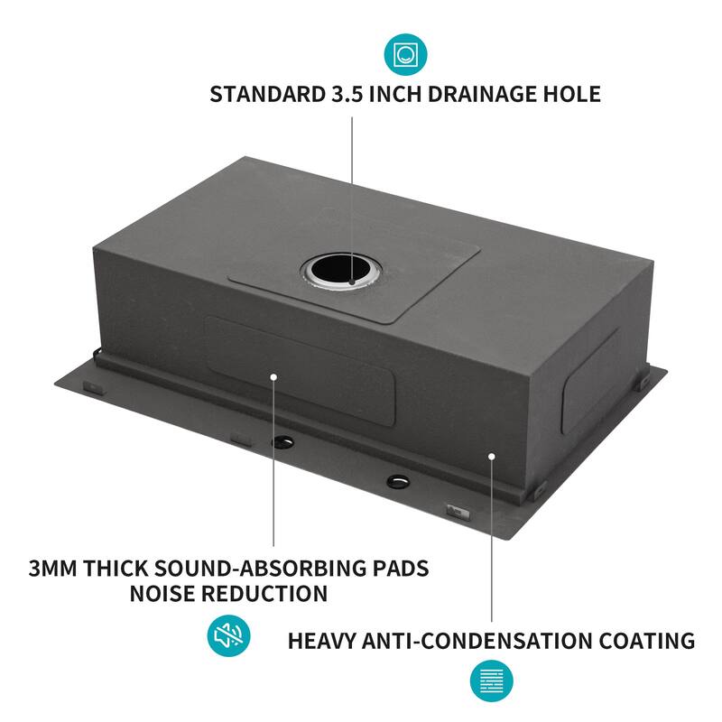 Drop In Sink Ledge Workstation Topmount Kitchen Sink Single Bowl, 16 Gauge
