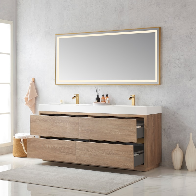 Huesca Double Bath Vanity with Composite Sink Top without Mirror