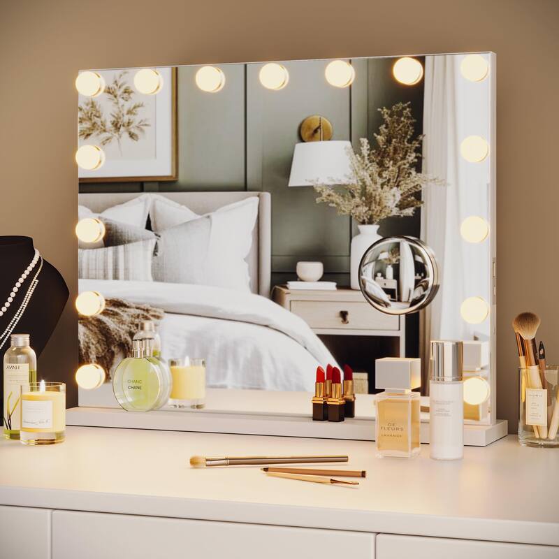 23" x 18" Vanity Mirror with Lights - White_23"*18"