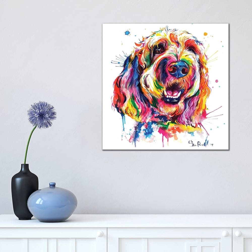 iCanvas "Goldendoodle" by Weekday Best Canvas Print