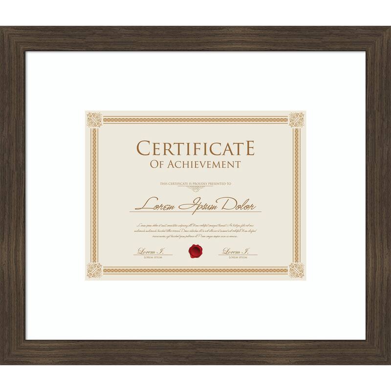 Woodgrain Stripe Blonde Framed Picture Frame, Photo Frame - 17x14.5 Matted to 11x9 - Woodgrain Stripe Chocolate