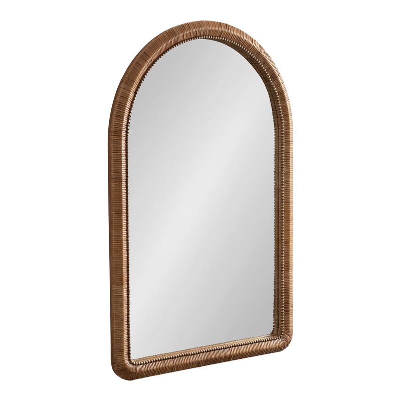 Kate and Laurel Rahfy Beaded Arch Framed Wall Mirror - 24x36 - 24x36 - Natural