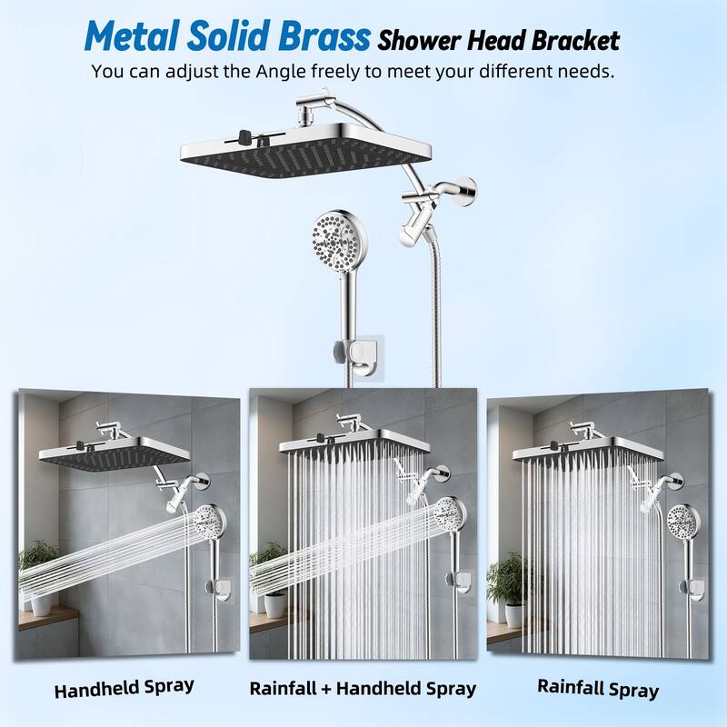 High Pressure 13in Luxury Rain Shower&10-mode Handheld Shower Combo