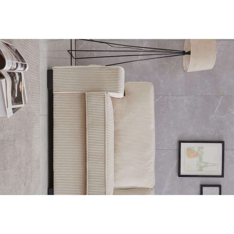 Velvet Upholstered Loveseat Sofa, Couch Settee with Adjustable Headrest, 2 Seater Sofa with Square Armrest and Wood Frame