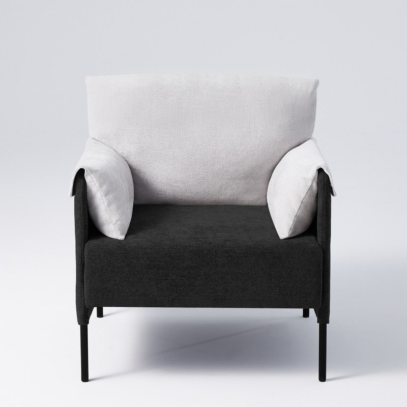 Two-Tone Upholstered Accent Chair with Wrapped Armrests