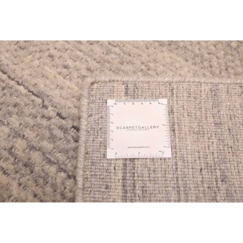ECARPETGALLERY Hand Loomed Loreto Light Grey Wool Rug - 5'6 x 7'10