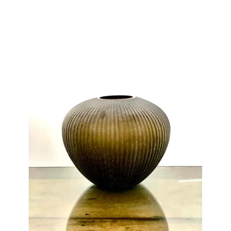 Appy Vase Small Smoke Brown Dia 9.75" -ST - Smoke Brown - Smoke Brown