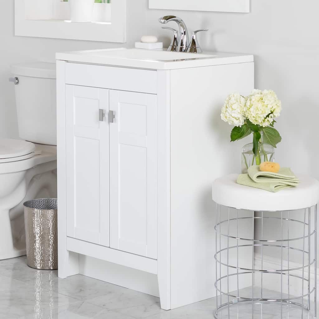 Lonsdale 24.5" 2-Door Bathroom Cabinet With White Sink Top - 24.5 in.
