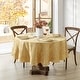 preview thumbnail 23 of 24, Elegant Woven Leaves Jacquard Damask Tablecloth 70" Round - Gold