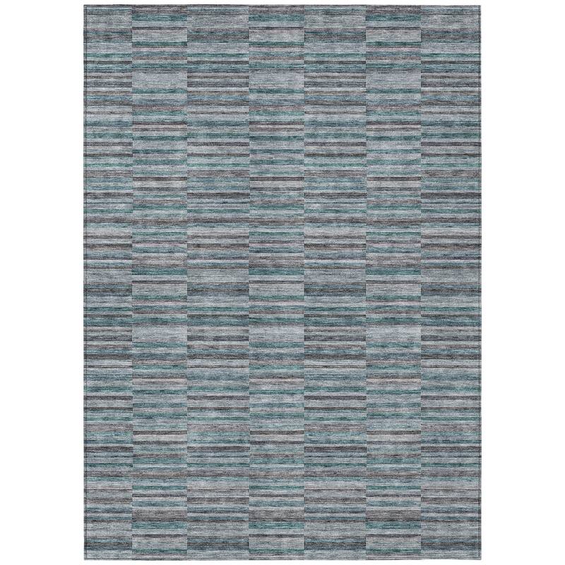 HomeRoots Striped Transitional Rectangle Outdoor Rug