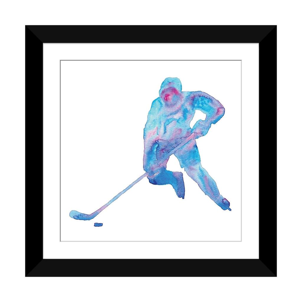 iCanvas "Hockey Art Blue Watercolor" by Maryna Salagub