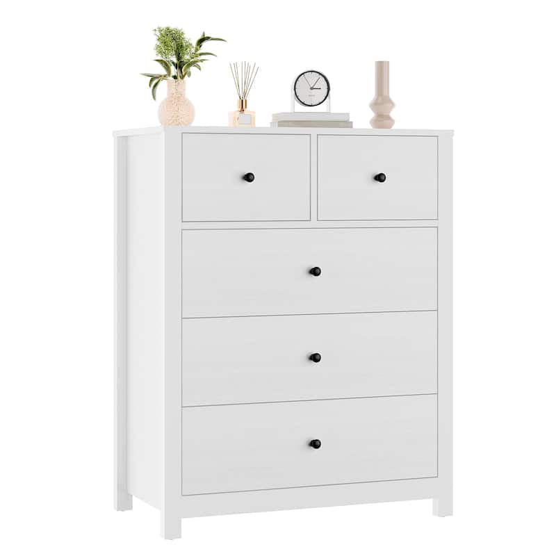 5 Drawer Dresser for Bedroom, Modern Wooden Storage Chest Organizer with Drawers