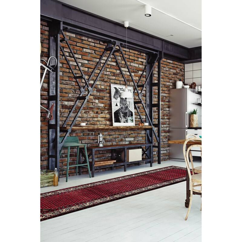 ECARPETGALLERY Hand-knotted Andelz Red Wool Rug - 2'6 x 11'8