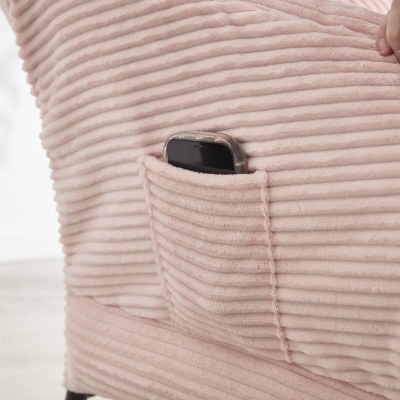 Modern Lounge Chair with Ottoman - Plush Reading Accent Chair with Footrest and Side Pocket