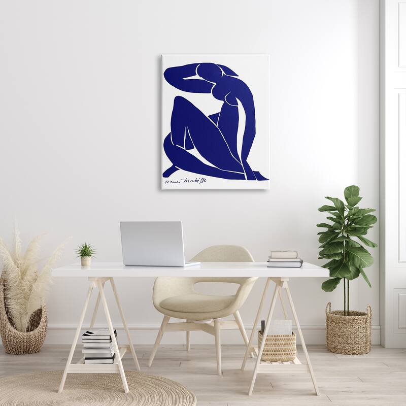Stupell Minimal Abstract Purple Nude Woman Matisse Artist Canvas Wall Art