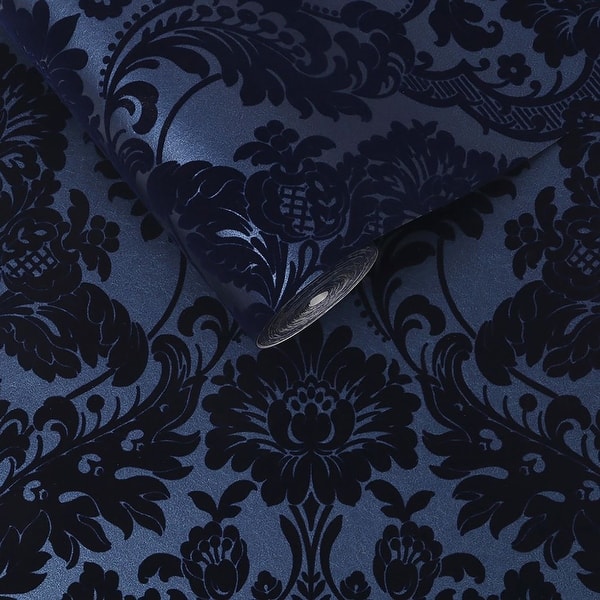 gothic damask noir wallpaper
