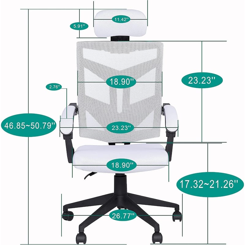 Adjustable Office Chair with Headrest Ergonomic Desk Chair High Back Mesh Office Chairs with Lumbar Support with Wheels