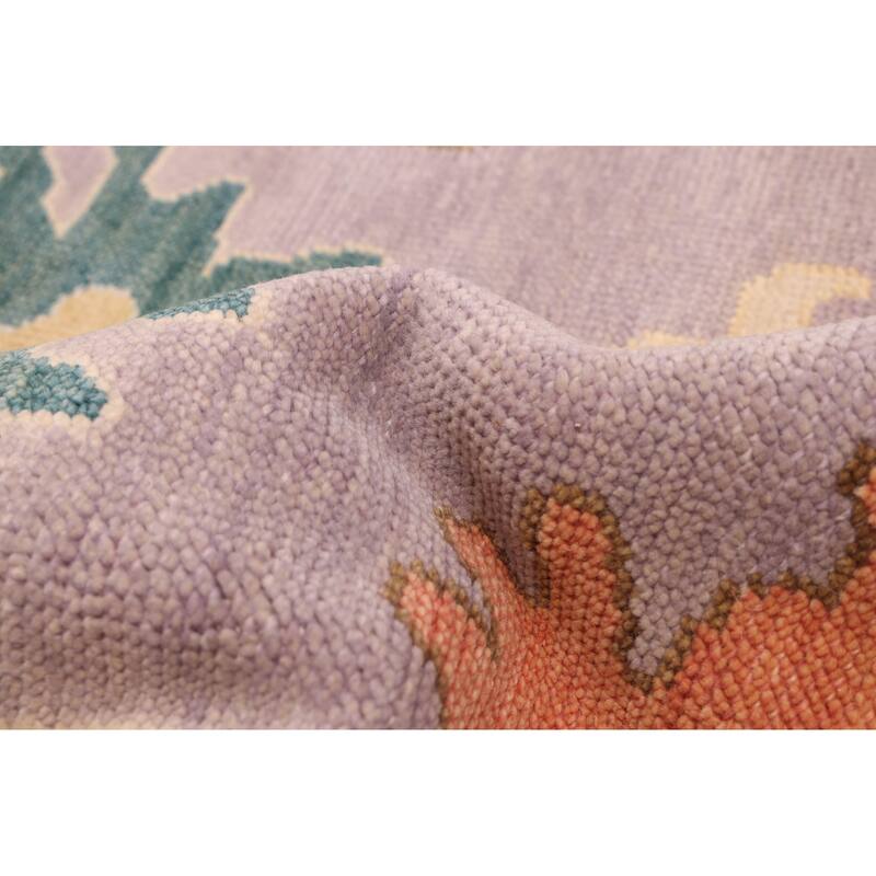ECARPETGALLERY Hand-knotted Modern Oushak Violet Wool Rug - 8'11 x 11'11