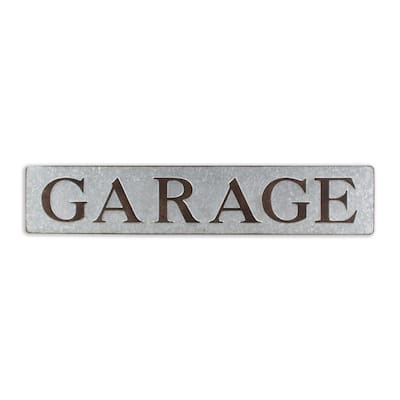 Silver Metal Garage Wall Sign