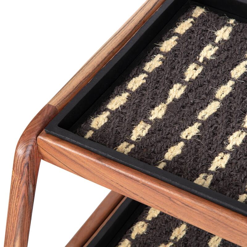 Jani Double-Tier Natural Stand 2-Pair Rubber Boot Trays