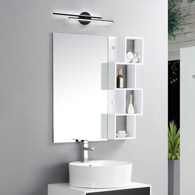 Minimalist 2-Light Dimmable LED Vanity Light Linear Metal Wall Sconce