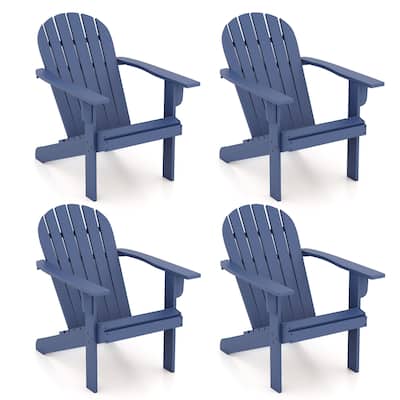 Gymax 4PCS Patio Adirondack Chair w/ Inclined Seat High Backrest &