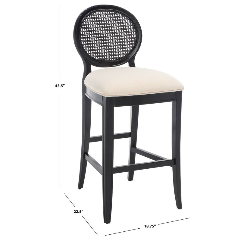 SAFAVIEH Couture Ofeliya Rattan Back Bar Stool (Set of 2) - 19Wx23Dx44H