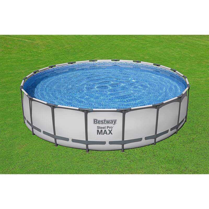 Bestway Steel Pro MAX 18'x48" Round Above Ground Swimming Pool with Pump & Cover - 18' x 48"