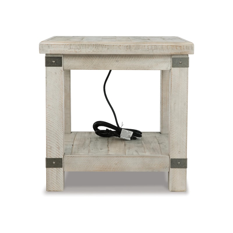 Carynhurst Casual Rectangular End Table White Wash Gray