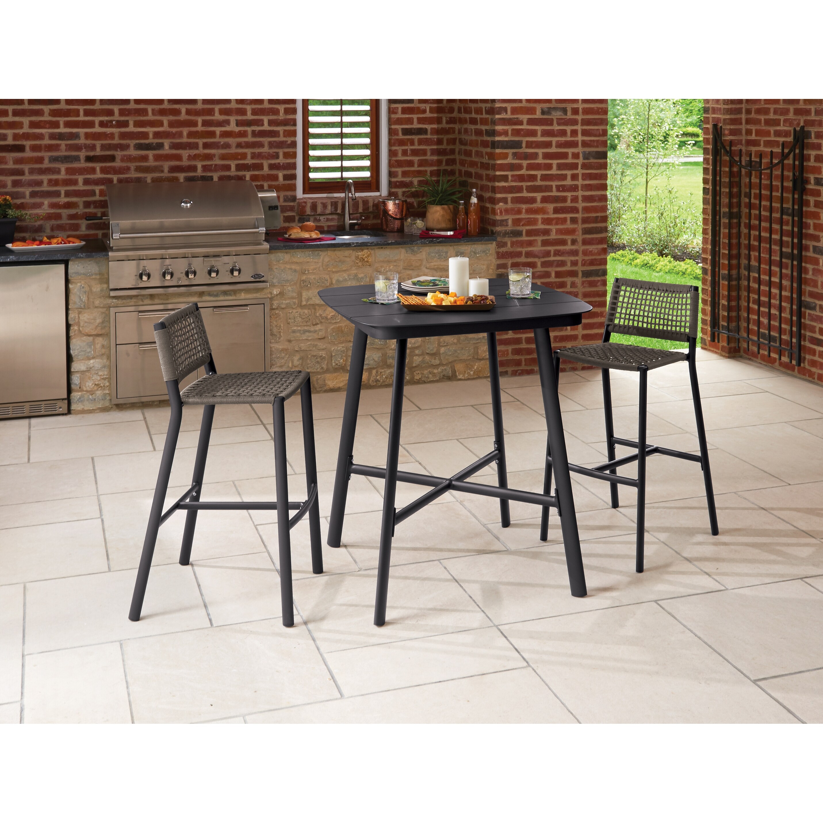 Shop Eila 3 Piece Carbon Patio Bar Table Set By Havenside Home