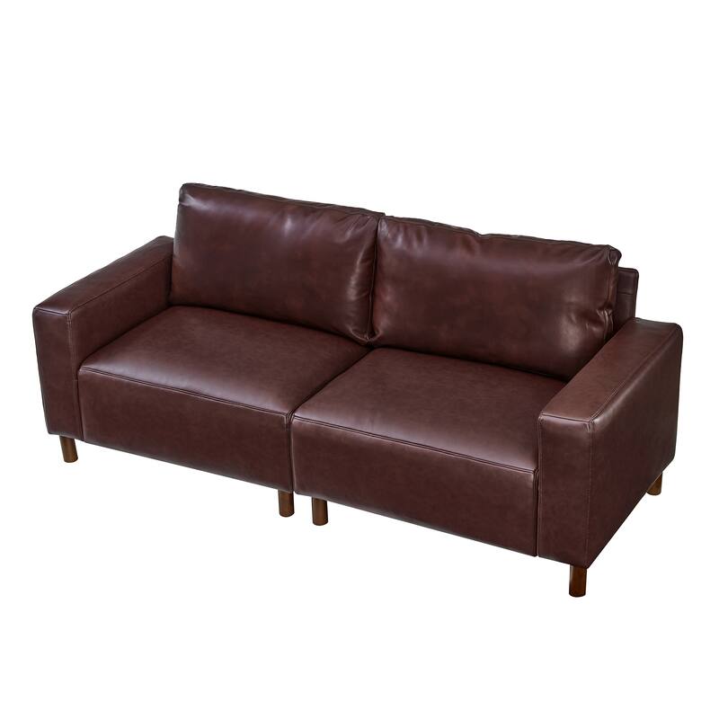 78.5" Loveseat Sofa with Breathable Faux Leather Upholstery for Living Room & Apartment