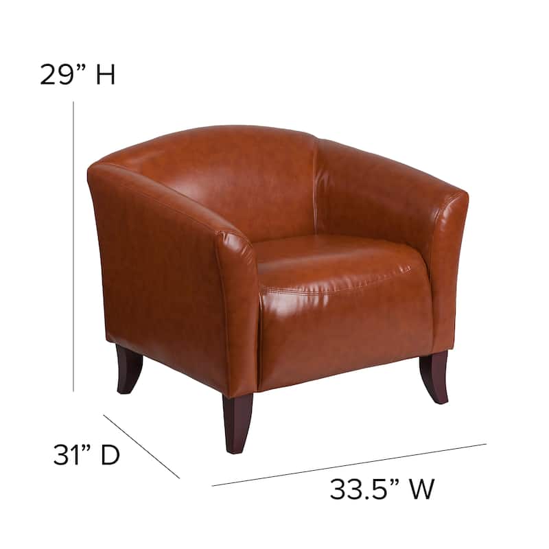 LeatherSoft Chair with Wood Feet - 33.5"W x 31"D x 29"H