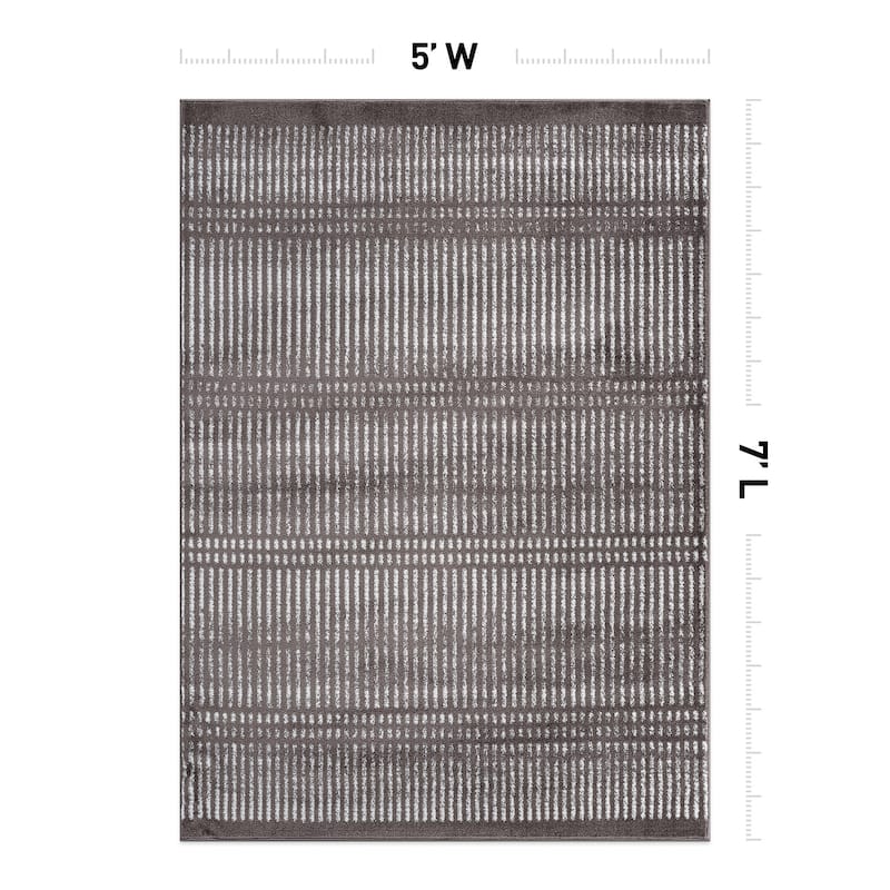 Contemporary Minimalistic Stripe LInes Area Rug