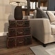 preview thumbnail 9 of 18, Brown Faux Leather Nesting Upholstered Decorative Trunk with Vintage Accents and Studs (Set of 3)