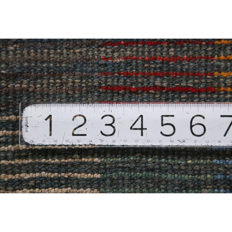 Moroccan Oriental Runner Rug Handmade Checkered Wool Carpet - 3'1" x 9'10"