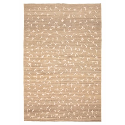ECARPETGALLERY Flat-Weave Ankara FW Brown Wool Kilim - 5'10 x 9'0