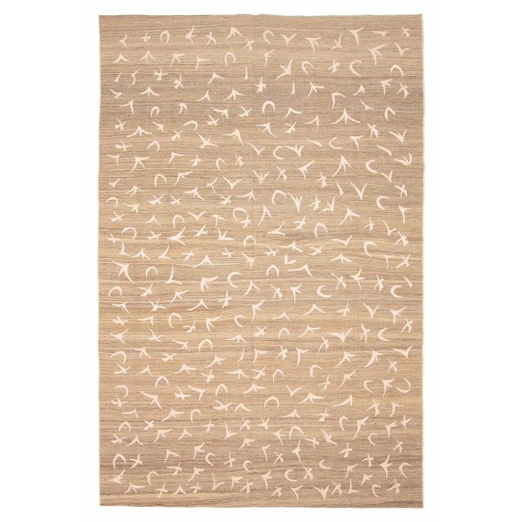 ECARPETGALLERY Flat-Weave Ankara FW Brown Wool Kilim - 5'10 x 9'0