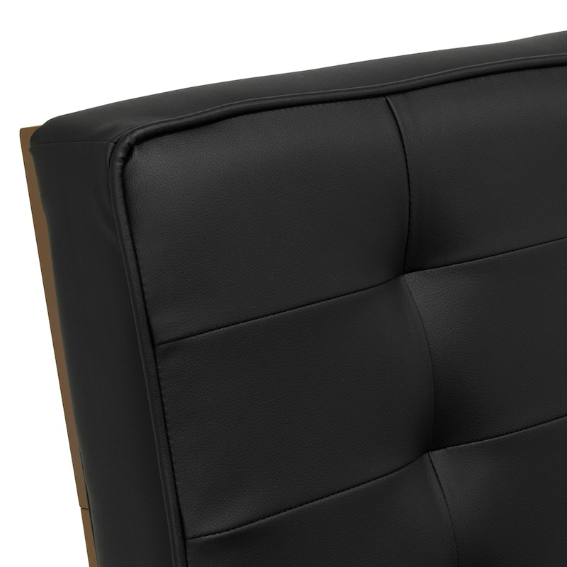 Studio Designs Home Ashlar Metal and Tufted Blended Leather Armless Accent Chair