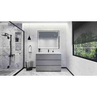 Angeles 48" freestanding bath vanity with single basin reinforced acrylic top