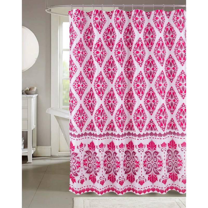 Barcelona Cedar Geometric Pink Shower Curtain