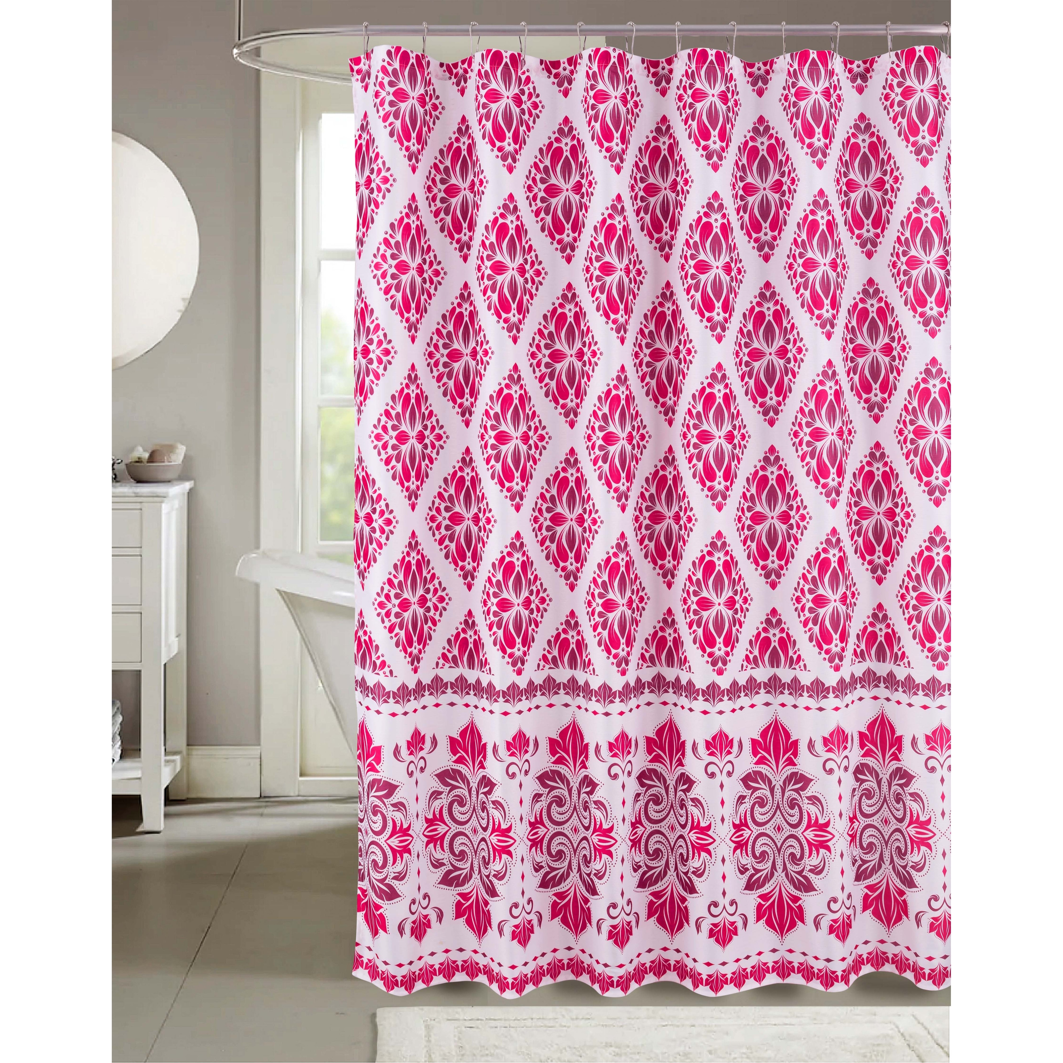 Barcelona Cedar Geometric Pink Shower Curtain