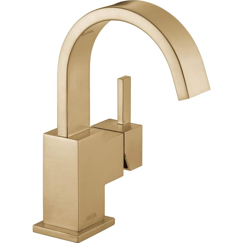 Delta Vero Single Hole Bathroom Faucet with Pop-Up Drain Assembly - - Champagne Bronze