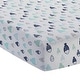 preview thumbnail 4 of 7, Lambs & Ivy Oceania Blue/Gray/White Whale with Octopus and Fish Nautical Ocean 6-Piece Nursery Baby Crib Bedding Set