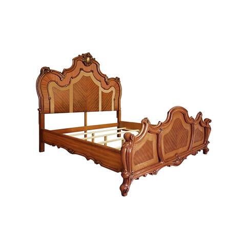 Wood Bed in Honey Oak Finish