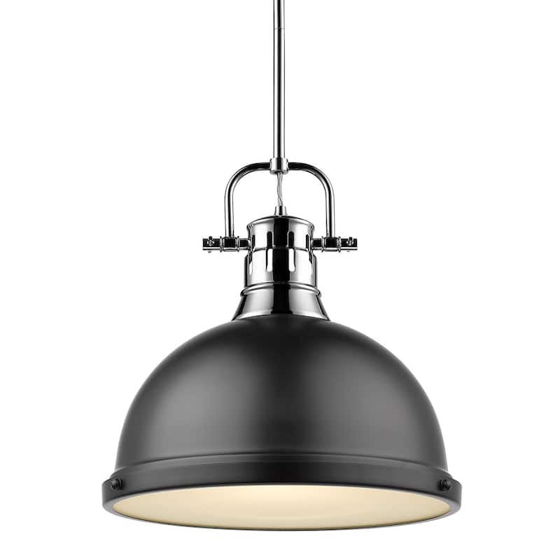Golden Lighting Duncan Single Light 14" Wide Pendant - Matte Black