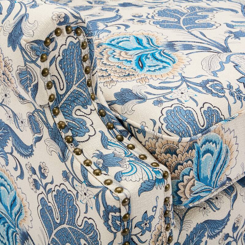 Wingback Accent Chair Nailhead Trim Living Room Reading Chair