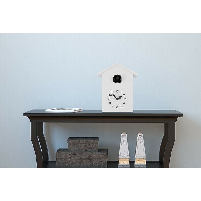 Walplus White Minimalist Cuckoo Clock Colorful Window 4 Changeable Birds
