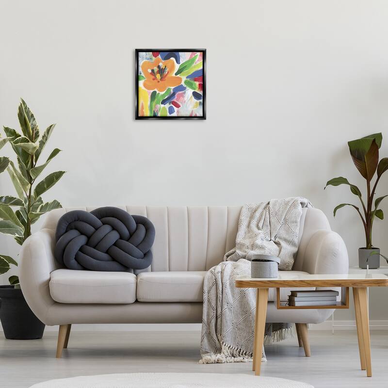 Stupell Blossoms in Rich Hues Framed Floater Canvas Wall Art Design By June Erica Vess
