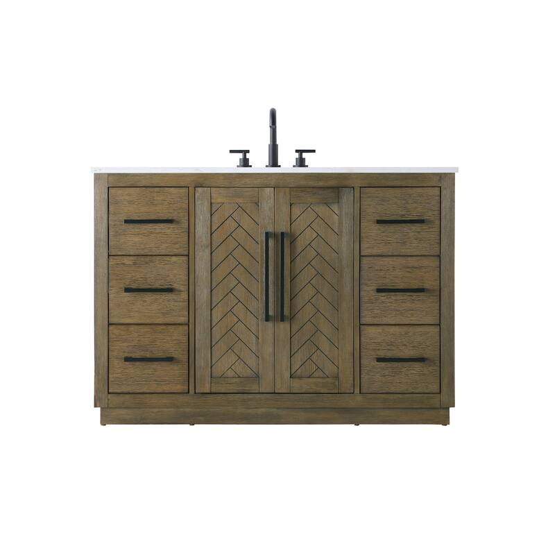 Elegant Lighting VF29048 Chase 48" Free Standing Single Basin Vanity - Hazel Oak