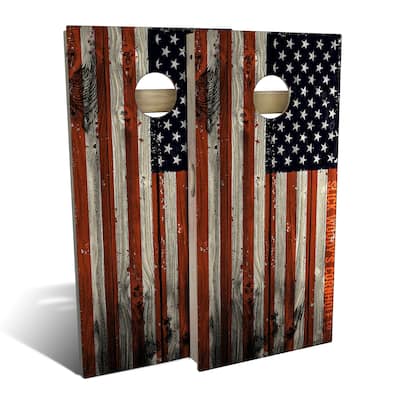 American Flag Distressed Outdoor Cornhole Board Set
